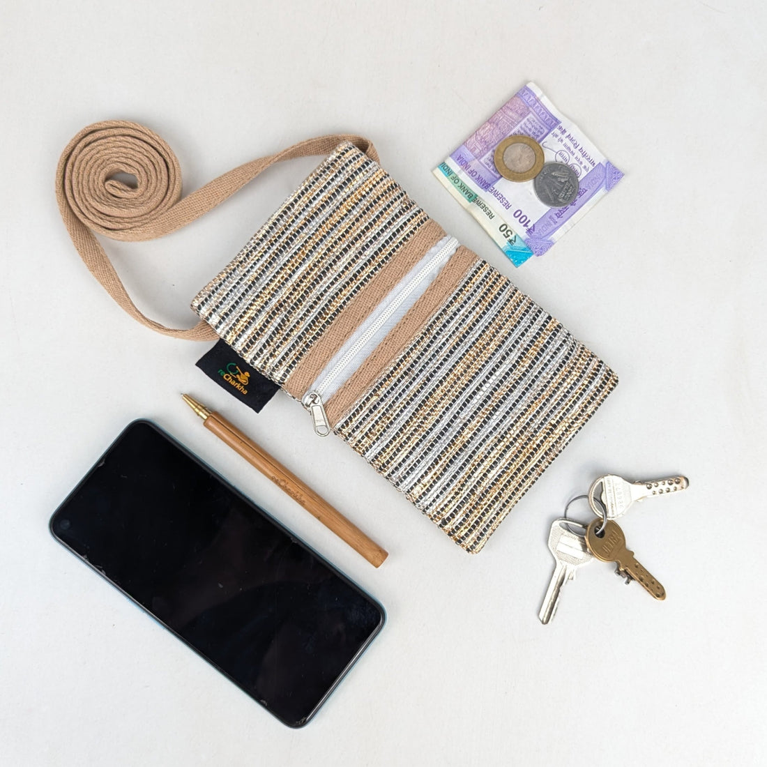Upcycled Handwoven Mobile Sling (MSL0526-021) PS_W 