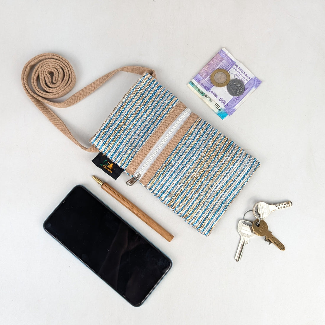 Upcycled Handwoven Mobile Sling (MSL0526-027) PS_W 