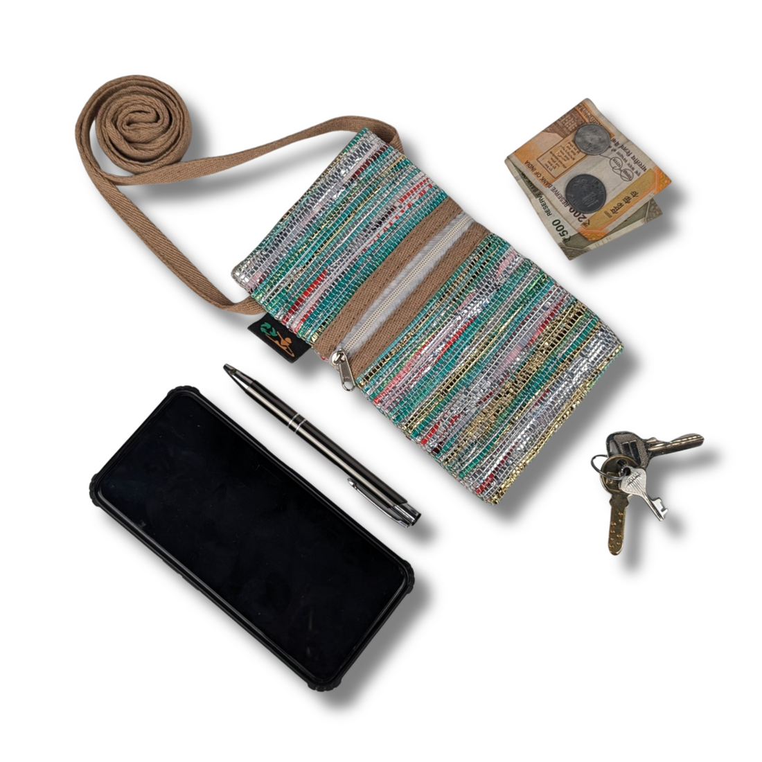 Upcycled Handwoven Mobile Sling (MSL0825-012) PS_W