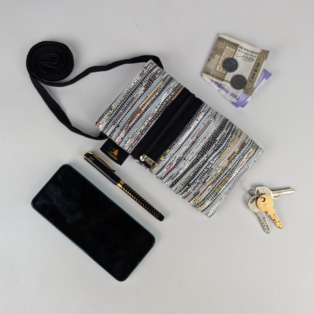 Upcycled Handwoven Mobile Sling (MSL1225-010) PS_W