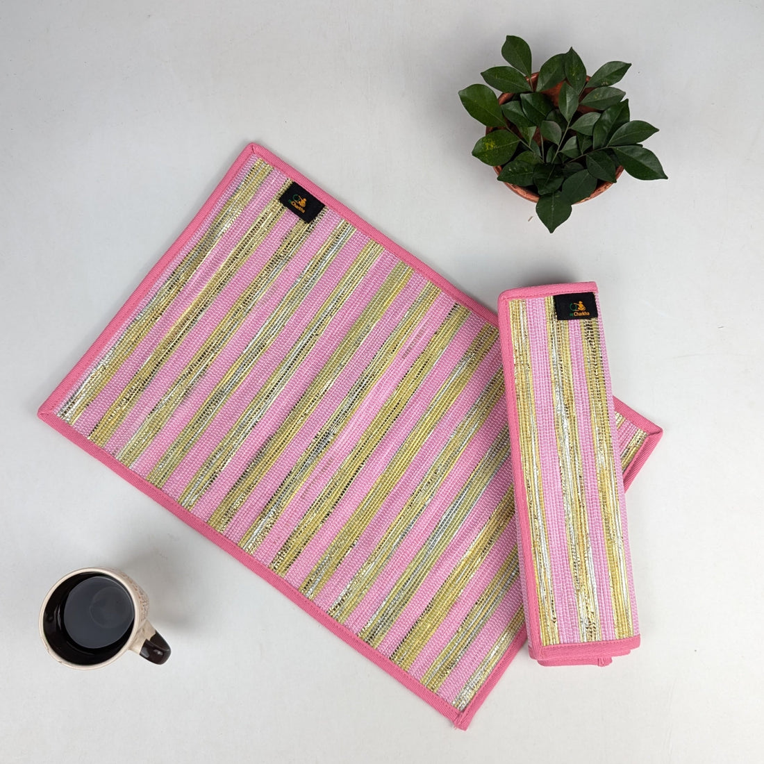 Upcycled Handwoven Table Mat (Set of 2) (TM0226-008) PS_W
