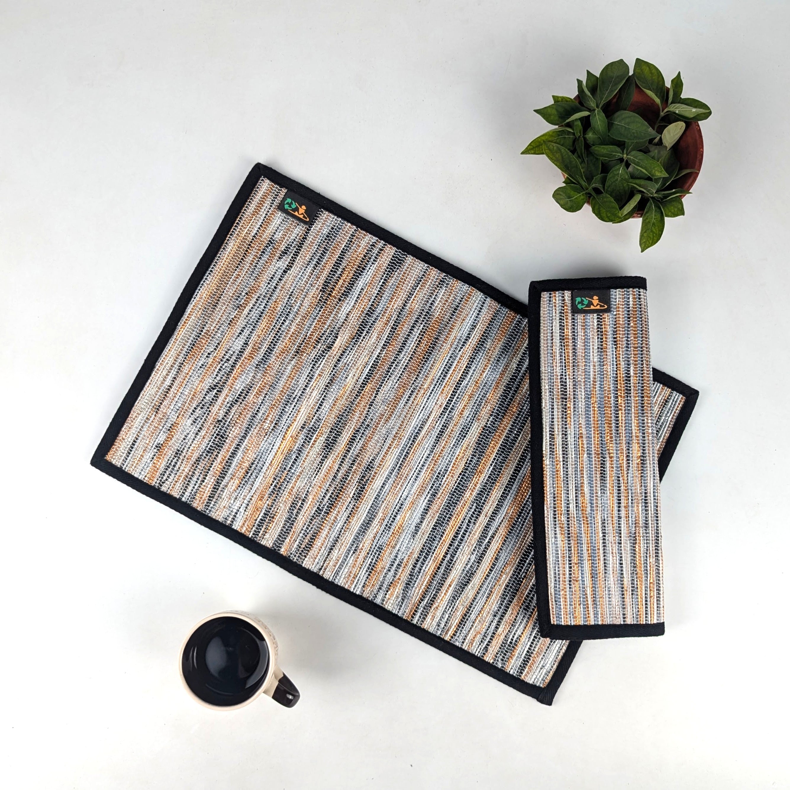 Upcycled Handwoven Table Mat (Set of 2) (TM0425-001) PS_W