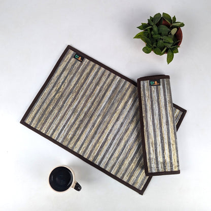 Upcycled Handwoven Table Mat (Set of 2) (TM0425-009) PS_W