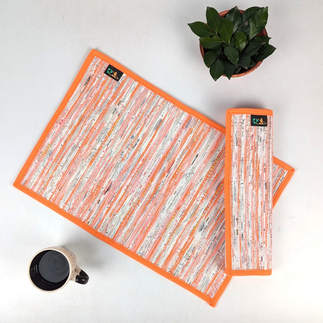 Upcycled Handwoven Table Mat (Set of 2) (TM0825-003) PS_W
