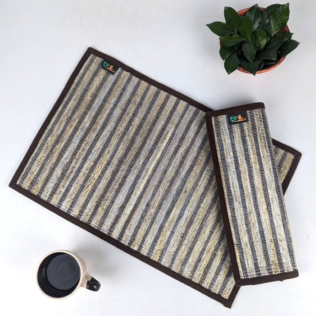 Upcycled Handwoven Table Mat (Set of 2) (TM0825-005) PS_W