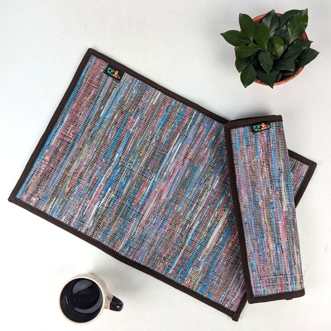 Upcycled Handwoven Table Mat (Set of 2) (TM0825-007) PS_W