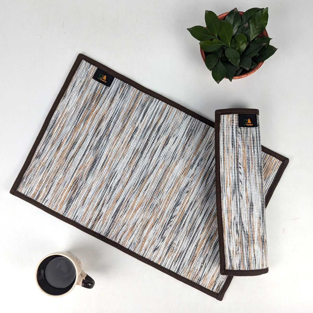 Upcycled Handwoven Table Mat (Set of 2) (TM0825-011) PS_W