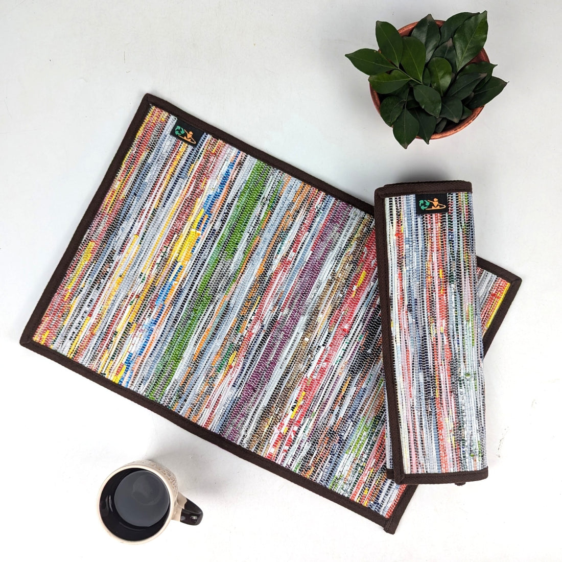 Upcycled Handwoven Table Mat (Set of 2) (TM0825-012) PS_W