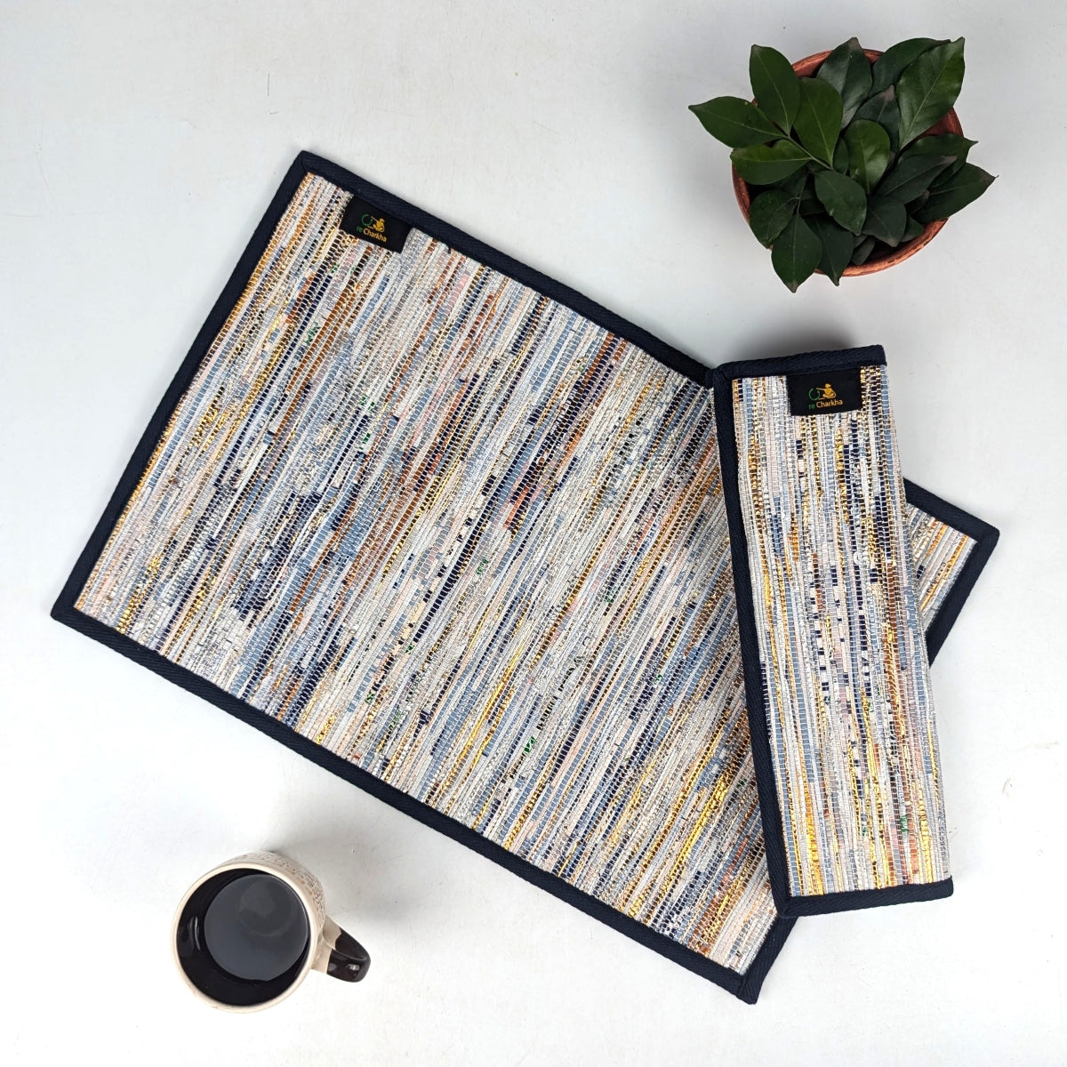 Upcycled Handwoven Table Mat (Set of 2) (TM0825-014) PS_W