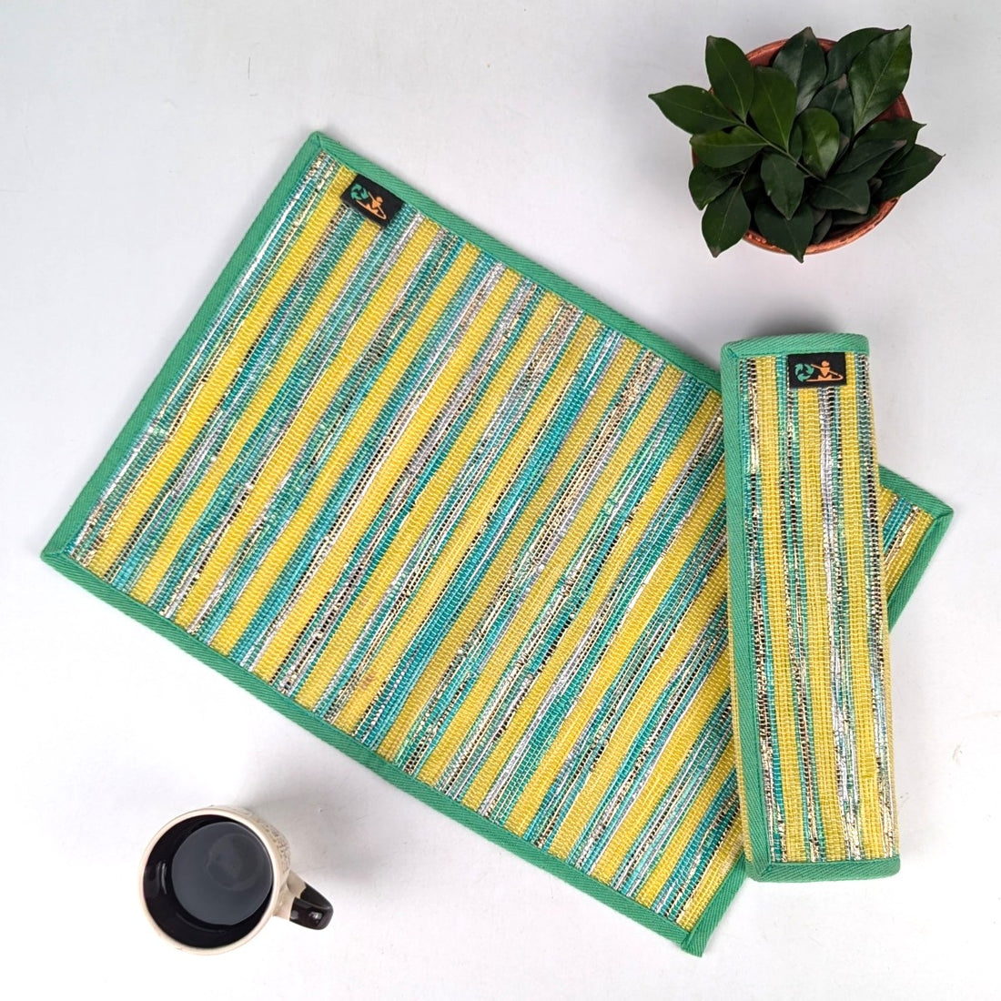 Upcycled Handwoven Table Mat (Set of 2) (TM0825-015) PS_W