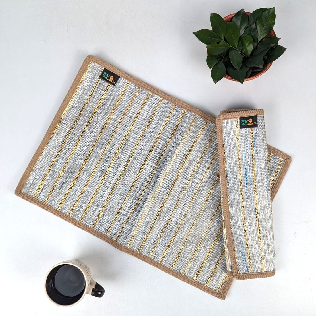 Upcycled Handwoven Table Mat (Set of 2) (TM0825-016) PS_W