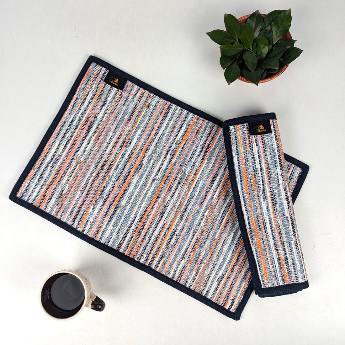 Upcycled Handwoven Table Mat (Set of 2) (TM0825-017) PS_W