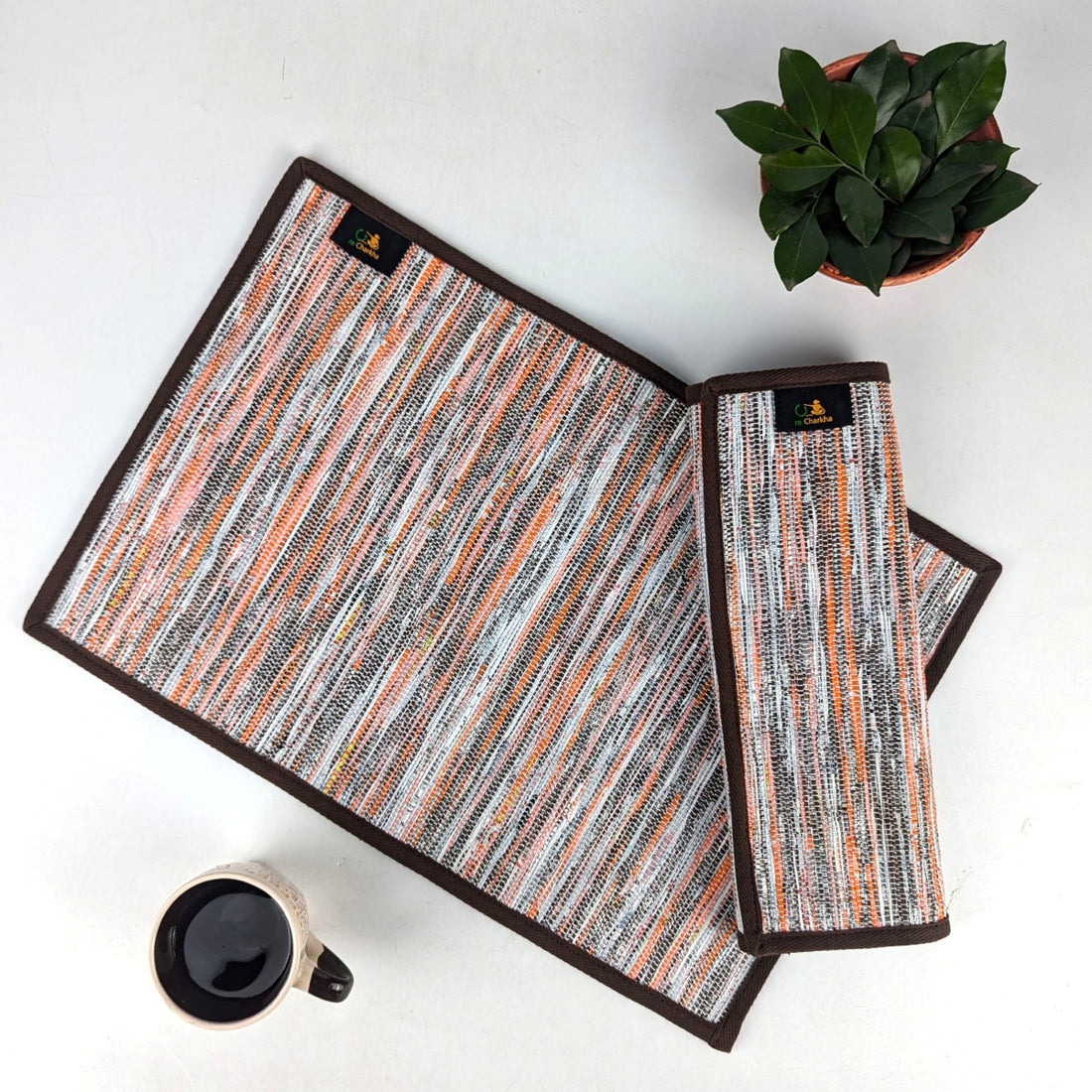 Upcycled Handwoven Table Mat (Set of 2) (TM0825-019) PS_W