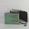 (W0224-100) Green Glitter and Grey Upcycled Handwoven Wallet