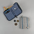 White SIlver with Blue Stripes Upcycled Handwoven D Wallet (DW0225-019) PS_W