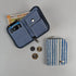 White and Blue Stripes Upcycled Handwoven D Wallet (DW0225-030) PS_W