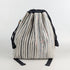 White with Black stripes Upcycled Handcrafted Light Backpack (NLBP0225-002) PS_W