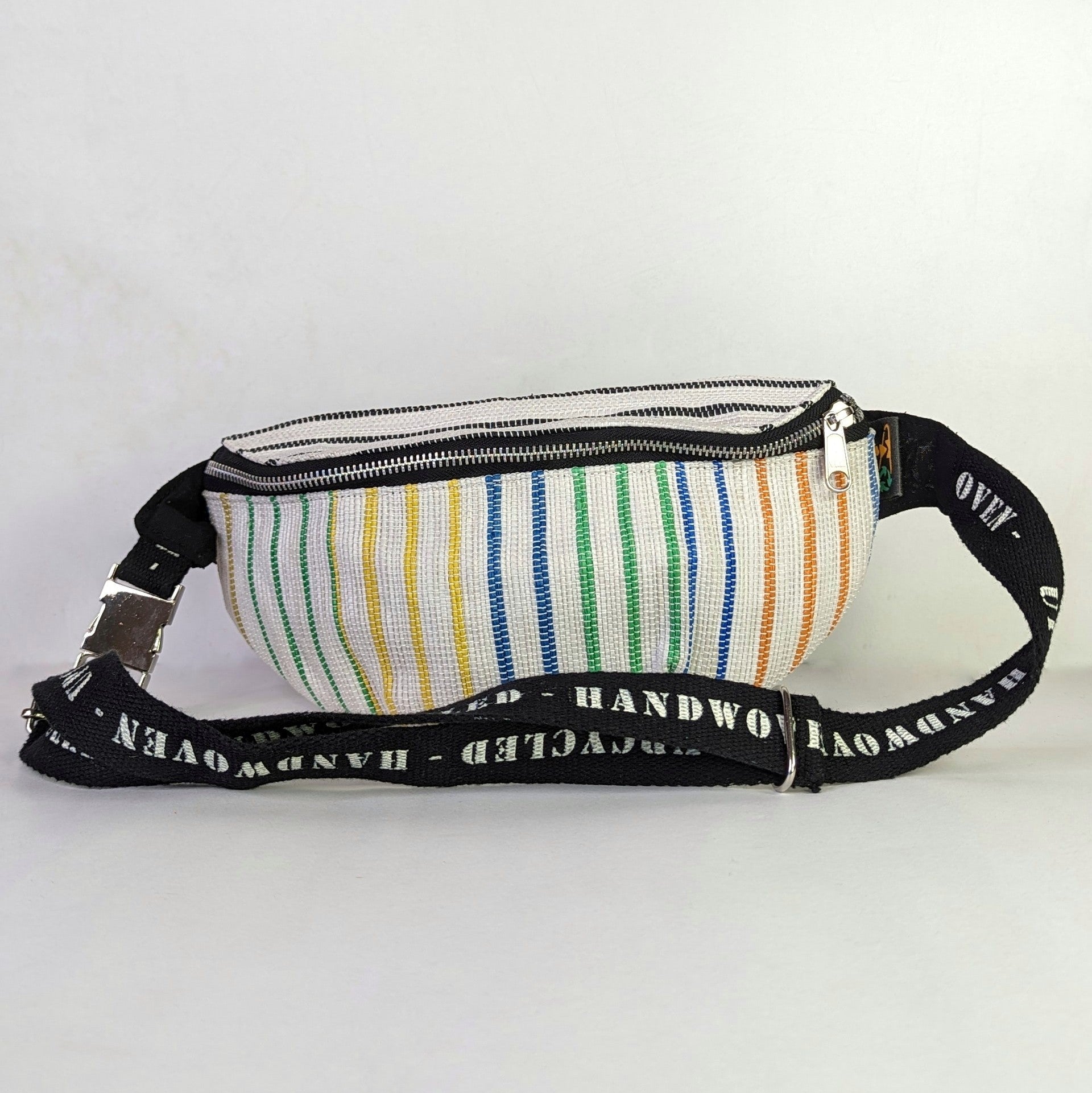 White with Multicolor Thin Lines Girija Fanny Pack (GFP1223-105)