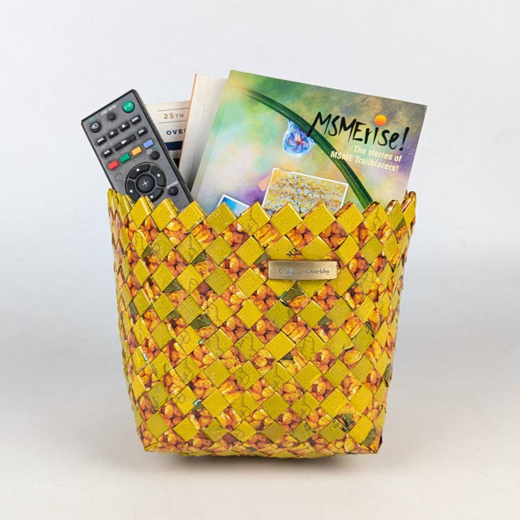 Yellow Large Basketry Deco Storage (BDSL0325-001) PS_W