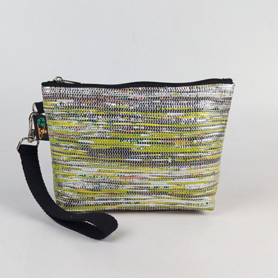 Yellow, SIlver &amp; Cassette tape mix Upcycled Handwoven Wrist It (WI0225-010) PS_W