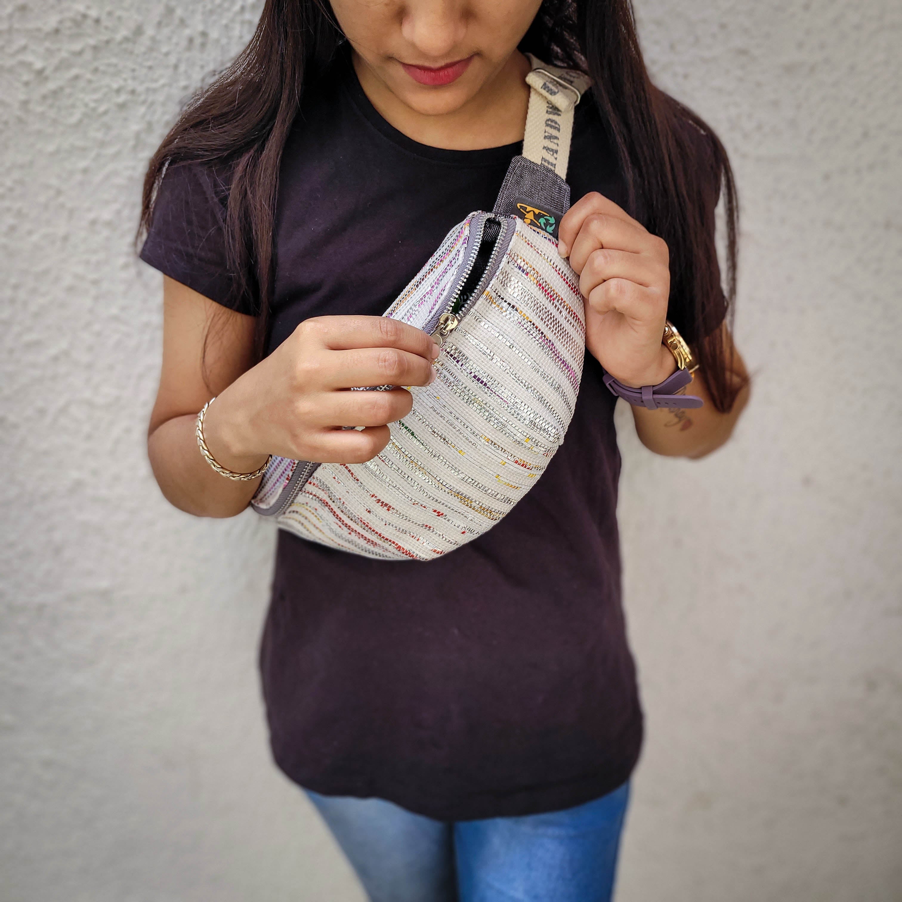 reCharkha Upcycled Handwoven Recycle Livelihoods Handcraft Girija