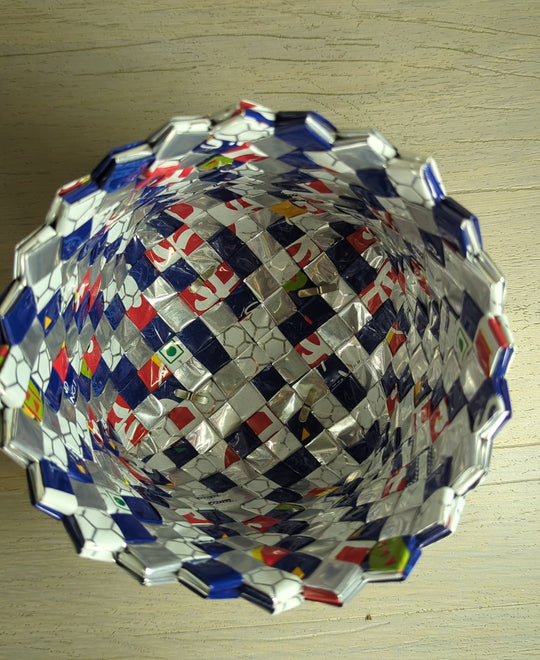 Medium Basketry Deco Storage tri colored design (BDSM1123-006)