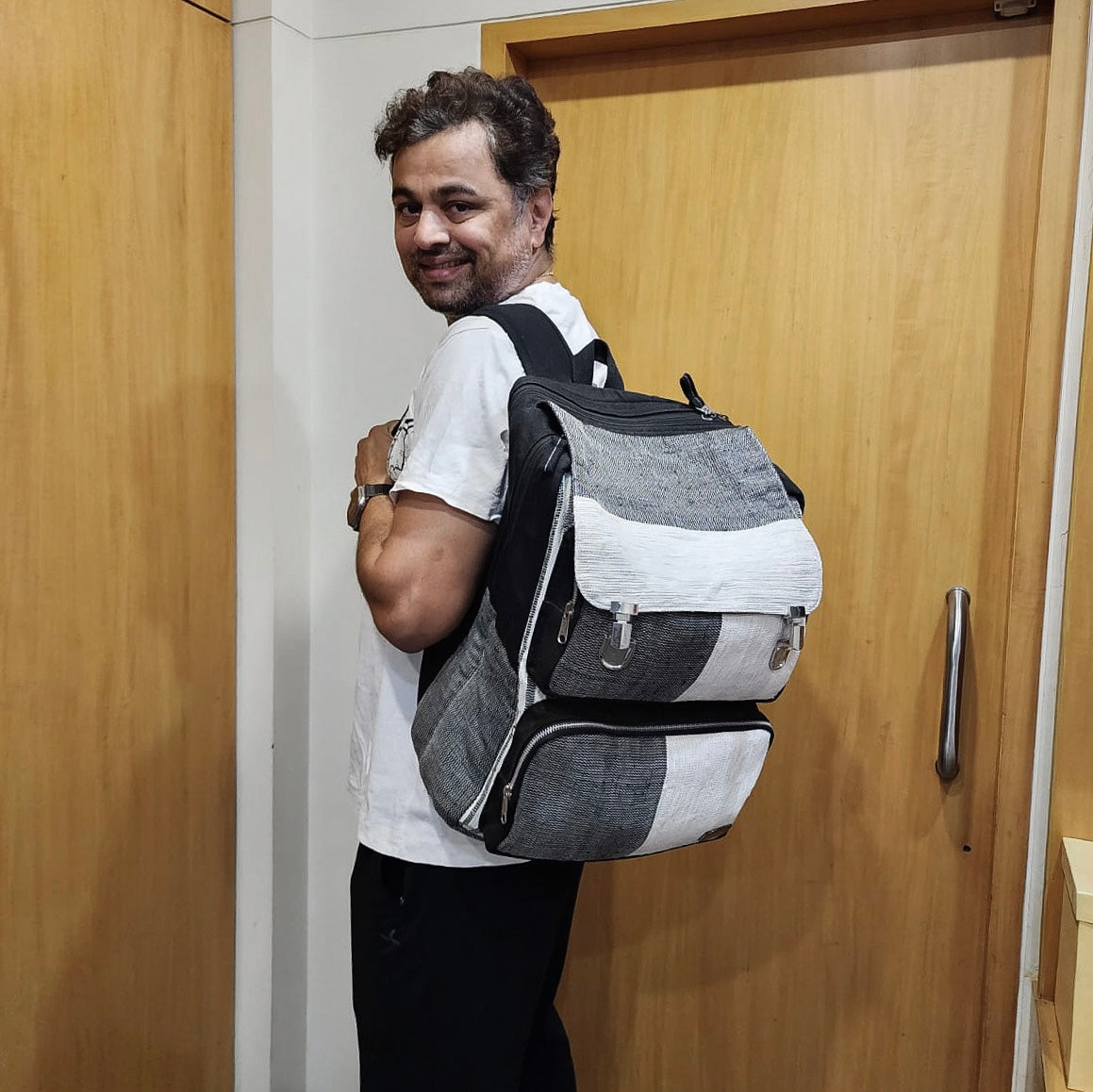 recharkha upcycled handwoven Subodh Backpack